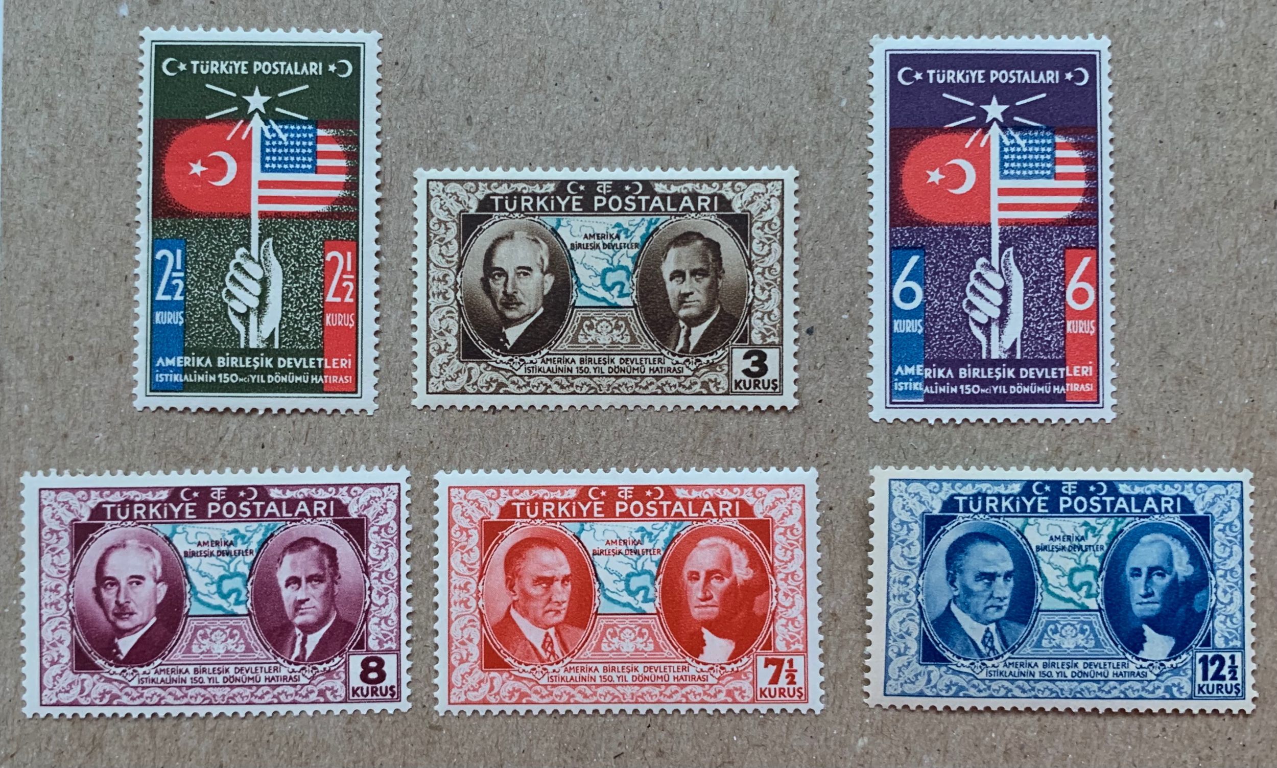 Turkey 1939 US Constitution, MNH. Scott 817822, CV 8.65. Flags