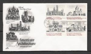 US #1841a American Architecture FDC