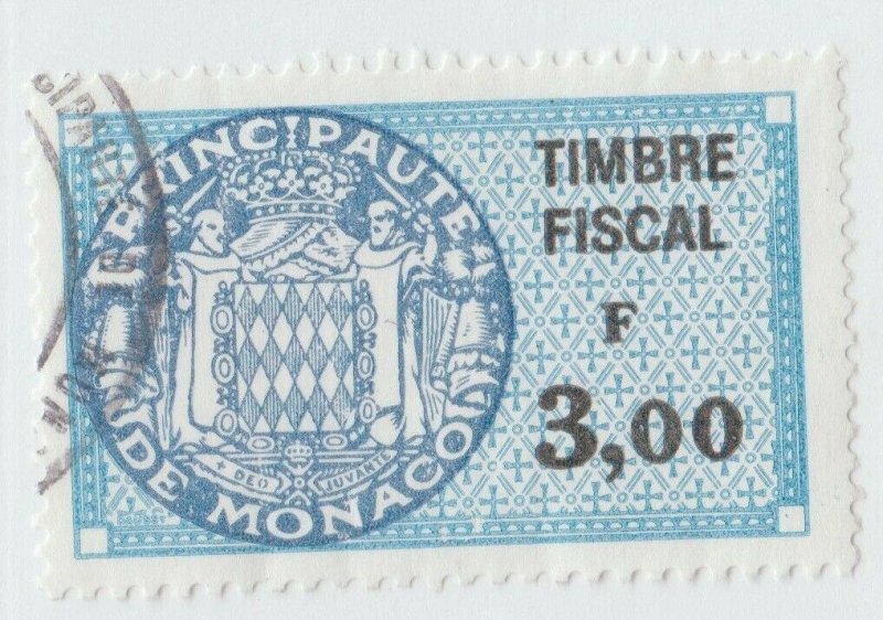 Monaco France revenue fiscal stamp 5-9-21- scarce- Taller Format