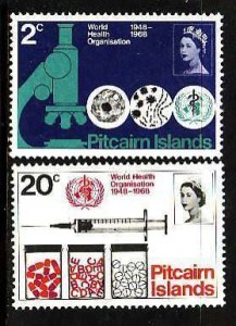 Pitcairn Is.-Sc#95-6- id9- unused hinged set-WHO-1968-