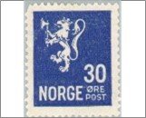 Norway Mint NK 148 Lion II 1926-1934 30 Øre Blue