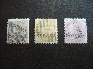 Stamps - India - Scott# O18,O19,O21 - Used Part Set of 3 Stamps