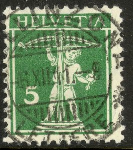 SWITZERLAND 1911-30 5c WILLIAM TELL'S SON Sc 157 VFU