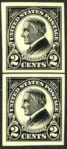 U.S. #611 MINT LINE PAIR OG HR
