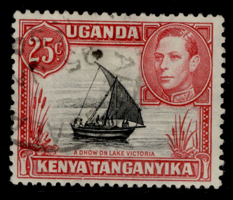 KENYA UGANDA TANGANYIKA  SG140, 25c black and carmine-red, FINE USED.