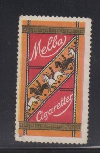 Danish Advertising Stamp - Melba  Cigarettes - NG