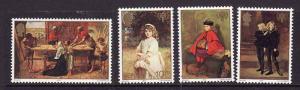 Jersey-Sc#213-16-unused NH set-Paintings-John Everett Millais-IYC-1978-