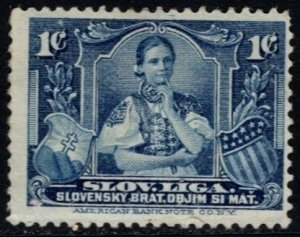 1907 US Poster Stamp 1 Cent Charity Label for the Slovak League of America