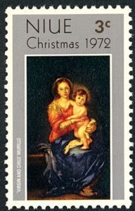 NIUE Sc 155 VF/MNH - 1972 Christmas - 3¢ Madonna & Child Painting