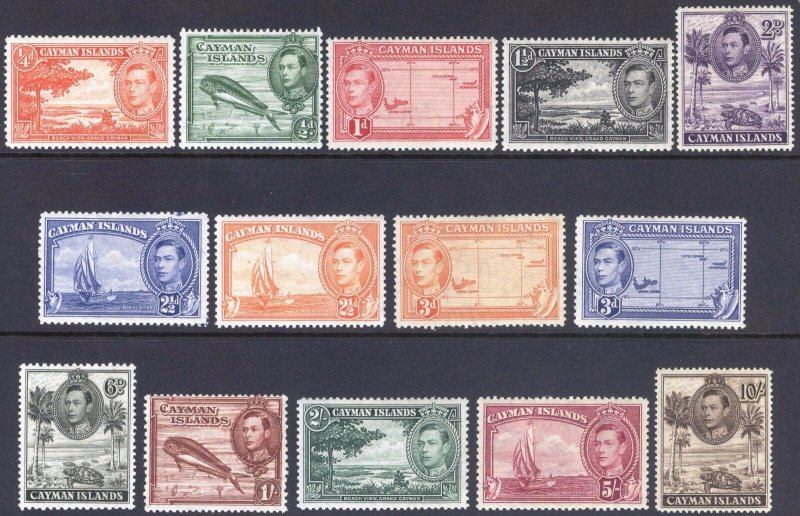 Cayman Is 1938 1/4-10s GVI Pict SG 115-126 Scott 100-115 LMM/MLH Cat £100($132)