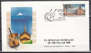 Chile, Scott cat. 773. Music issue. Violin shown. First Day Cover. ^