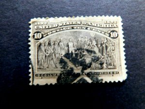 US #237 Columbian Issue, 10 cents,Used/Good, 1893