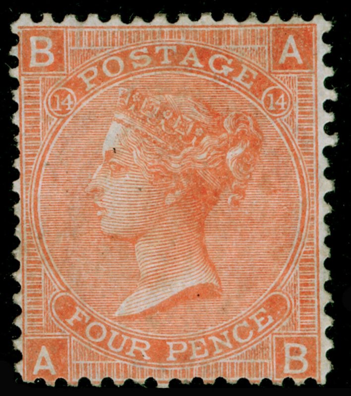 SG94, 4d vermilion plate 14, M MINT. Cat £775. AB