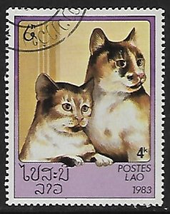 Laos # 496 - Burmese Cat - used.....{KlZw}