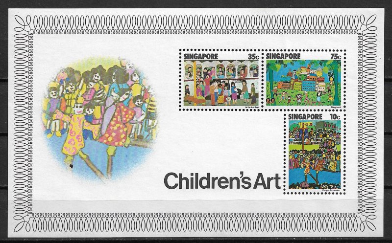 1977 Singapore 287a Children's Art MNH S/S SCV$16.00