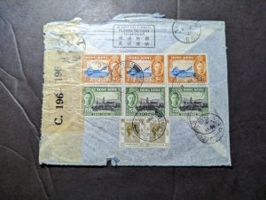 1941 Registered Censored Hong Kong Cover to Regina Sask Canada