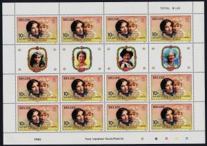 Belize 771-4 sheets MNH Queen Mother 85th Birthday, Summit o/p