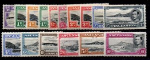 ASCENSION SG38b/47b 1938-53 DEFINITIVE SET OF 16 MTD MINT