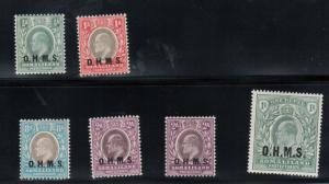 Somaliland Protectorate #O11 - #O16 (SG #O10 / #O15) Very Fine Mint Set