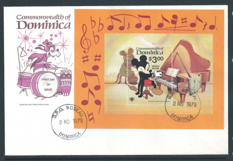 Dominica #653 (SS FDC) Disney - Music Scenes