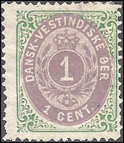Danish West Indies 5a Mint,NG... SCV $160.00