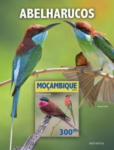 Mozambique - 2019 Bee-eater Birds - Stamp Souvenir Sheet - MOZ190312b