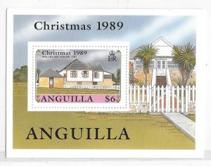 Anguilla 1989 Christmas Historic House S/S Sc 791 MNH C7