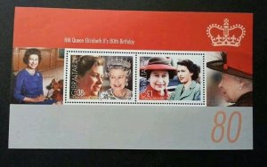 Gibraltar HM Queen 80th Birthday 2006 Royal Famous (ms A) MNH