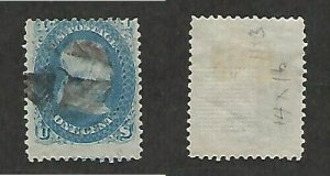 United States, Postage Stamp, #86 E Grill Used, 1866 Franklin