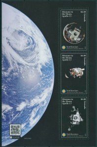 Grenada 2021 MNH Space Stamps Smithsonian Apollo 13 Missions to Moon 3v S/S II