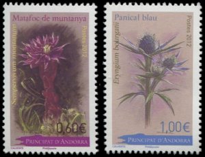 French Andorra 2012 #706-7 MNH. Flowers