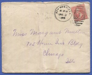 1898 Spanish American War Early cover Key West, FL to Chicago, Soldier / Cuba