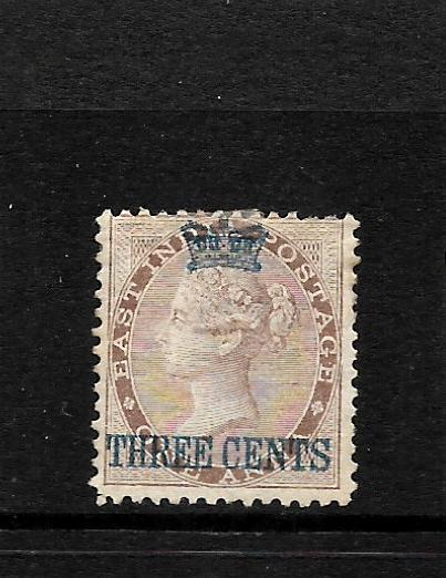 STRAITS SETTLEMENTS  1867  3c on 1a  QV   MH   SG 3