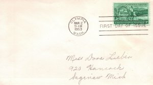 SCOTT #1019 WASHINGTON TERRITORY FIRST DAY COVER CANCELLED OLYMPIA 1953