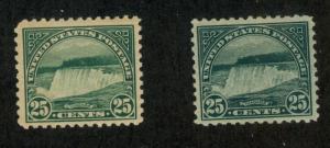 U.S. - 568 - 2 different shades - Very Fine - Never Hinged