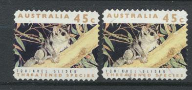 Australia SG 1328  Used pair different phosphors  perf 11½ Threatened Specie...