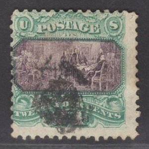 US Stamp #120 24c Green & Violet Declaration of Independence USED SCV $600.00