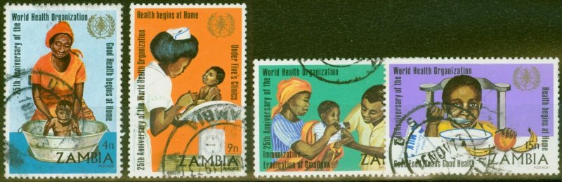 Zambia 1973 W.H.O 25th Anniv set of 4 SG199-202 V.F.U 