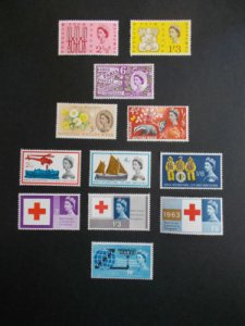 GB Pre-decimal QEII 1963 Complete Commemorative Collection (6 sets) Superb M/N/H