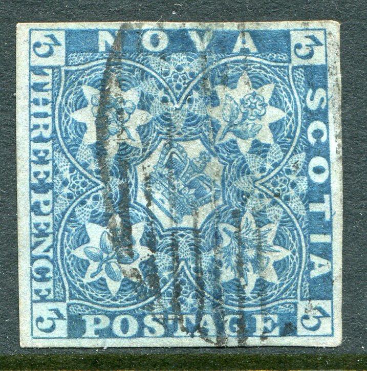 NOVA SCOTIA #2 FVF Used Issue Repaired Tear - Crown Heraldic Flowers - S8004