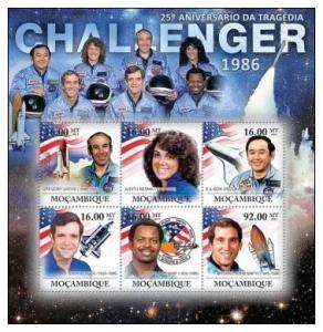 MOZAMBIQUE 2011 SHEET MNH TRAGEDY CHALLENGER SPACE FLAG