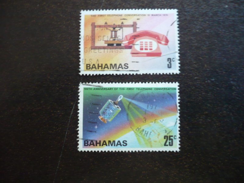 Stamps - Bahamas - Scott# 384,387 - Used Part Set of 2 Stamps