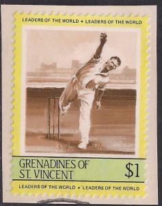 St. Vincent Grenadines 1984 $1 Cricket  ( F1471 ) on paper