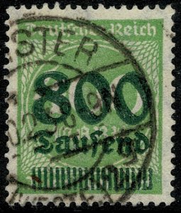 GERMANY 1923 800T on 400m YELLOW-GREEN USED (VFU) SG 298 P.14 VF/XF