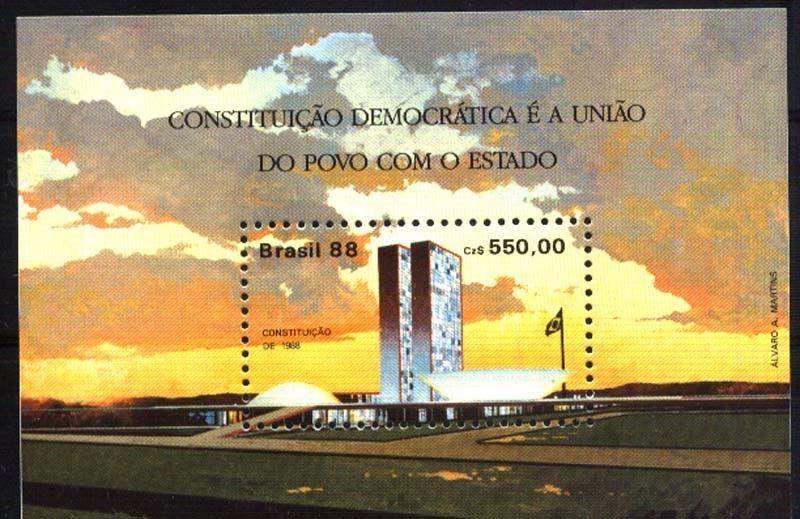 BRASIL BRAZIL 1988 ARCHITECTURE BRASILIA S/S YV BL 74 MI 75