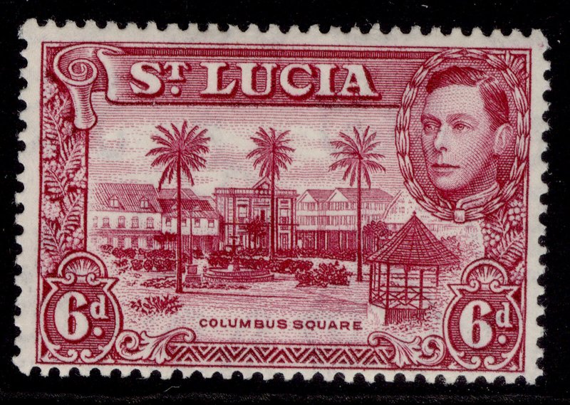 ST. LUCIA GVI SG134b, 6d claret, M MINT.