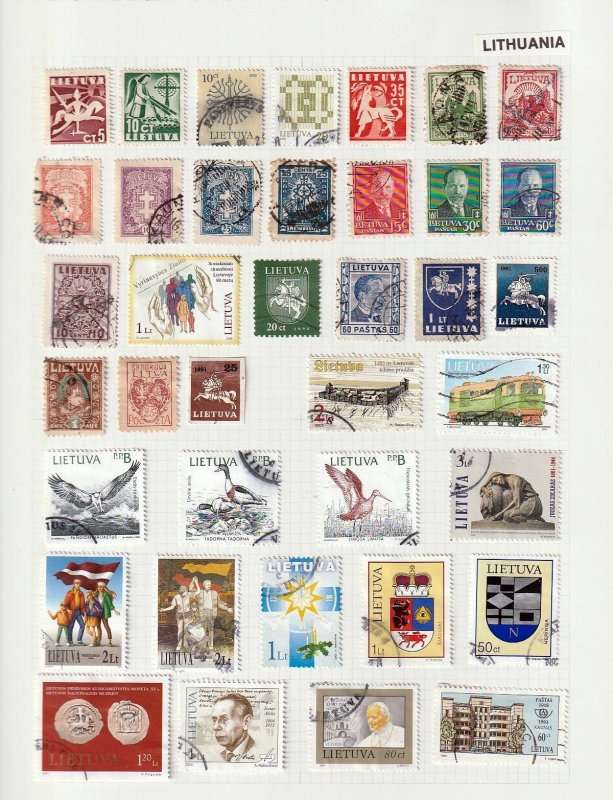 Latvia Lithuania OLD/Modern M&U Collection on Pages(Aprx 120 Items)Goy2988