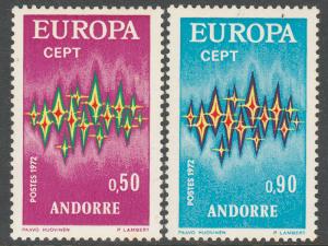 ANDORRA-FRENCH 210-211, EUROPA CEPT 1972. UNUSED, H OG. (222)