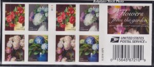 BOBPLATES #5237-40 Garden Flowers Booklet Pane of 20 VF NH SCV=$25