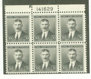 Canal Zone #113 Mint (NH) Plate Block